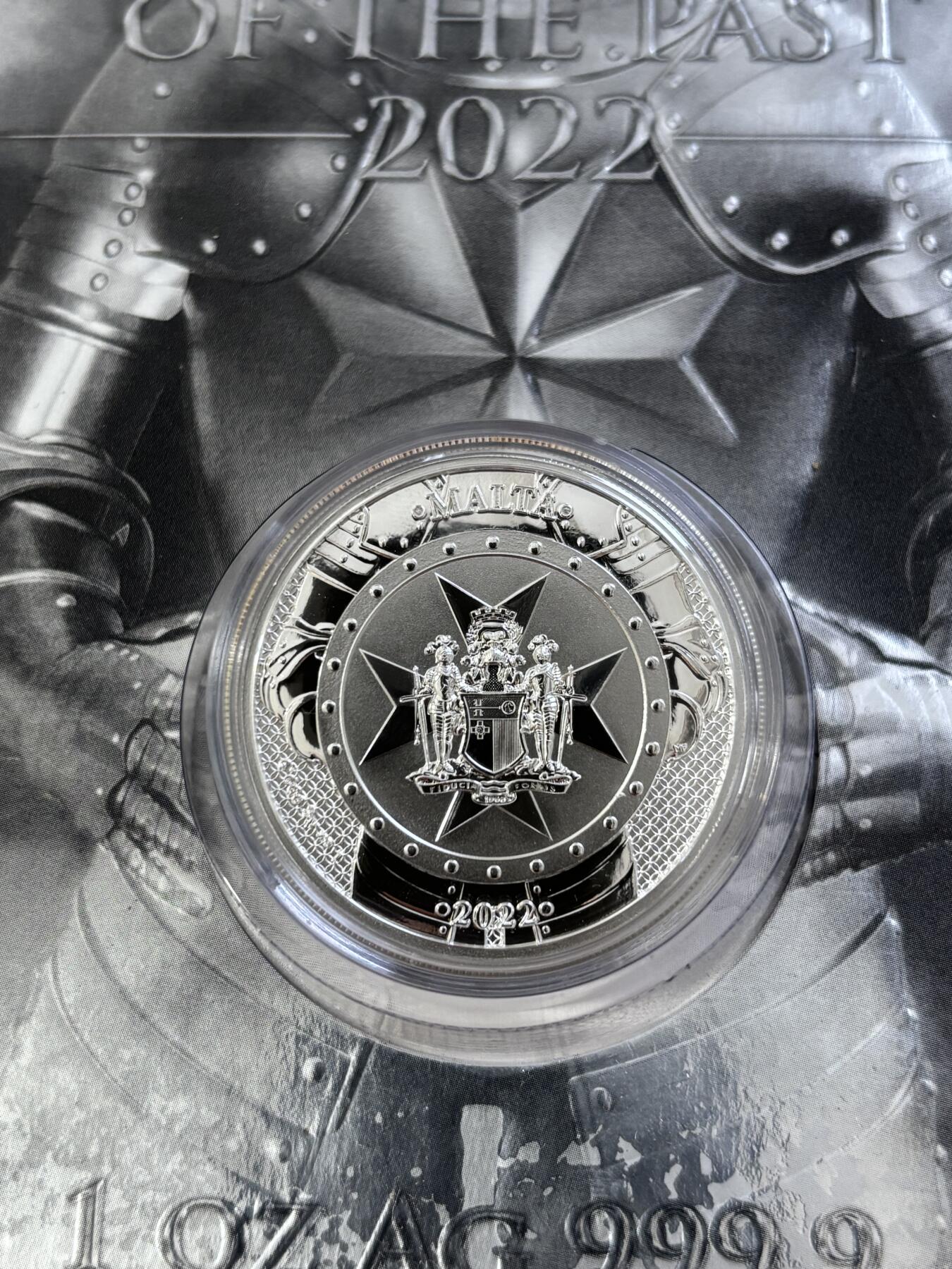 第185期拍卖 卡装马耳他2022年过去的骑士团和奥斯曼士兵1盎司银币，999银，发行15000枚