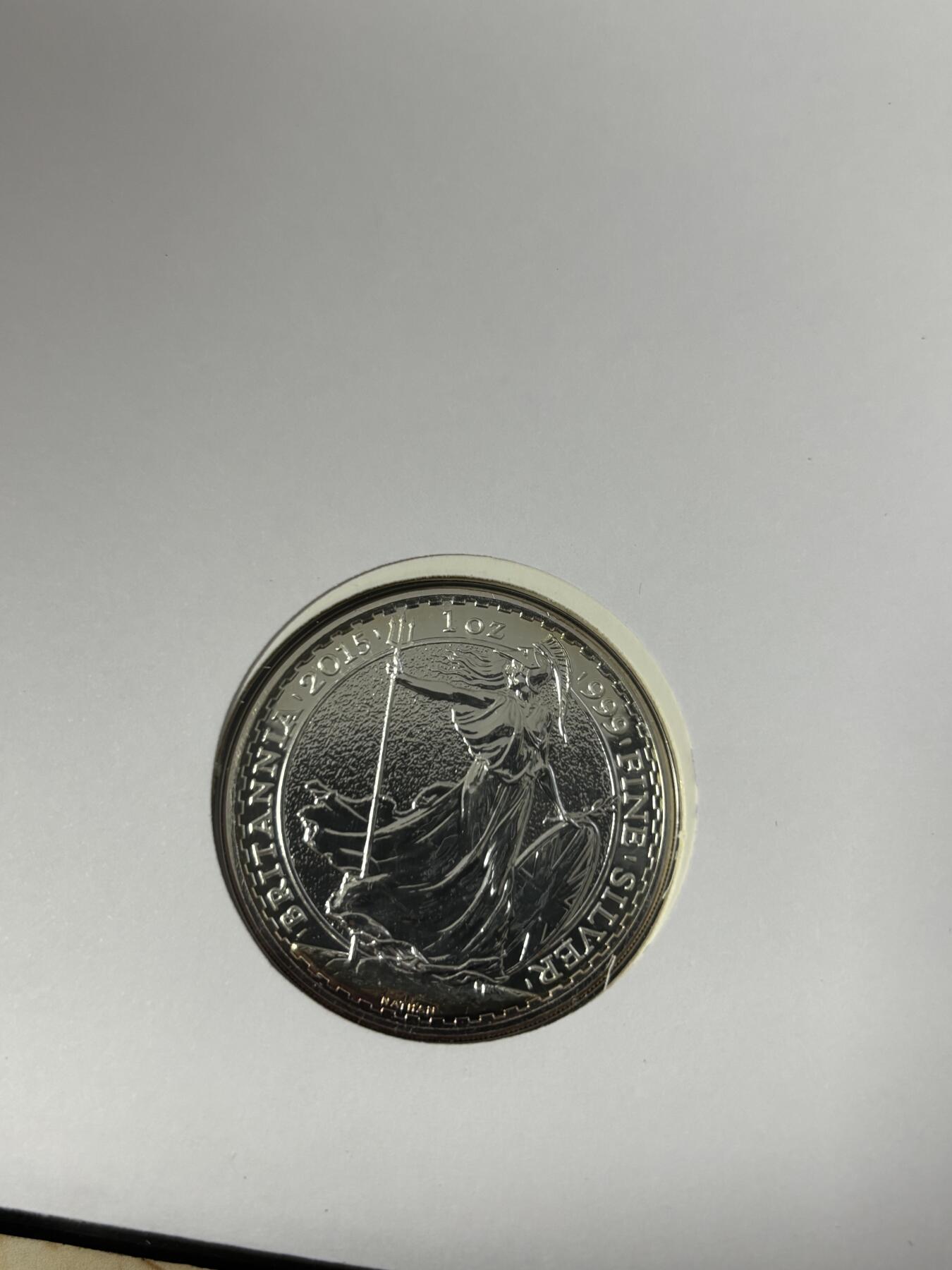 第185期拍卖 英国2015年不列颠女神纪念银币首日封，999银，1盎司