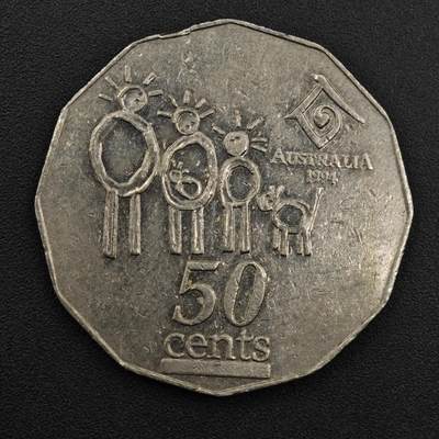 【淘币小摊】实时拍第八百二十五拍   散币场   满百包邮可预留二周 每周一统一发货   - 澳大利亚1994年50分纪念币