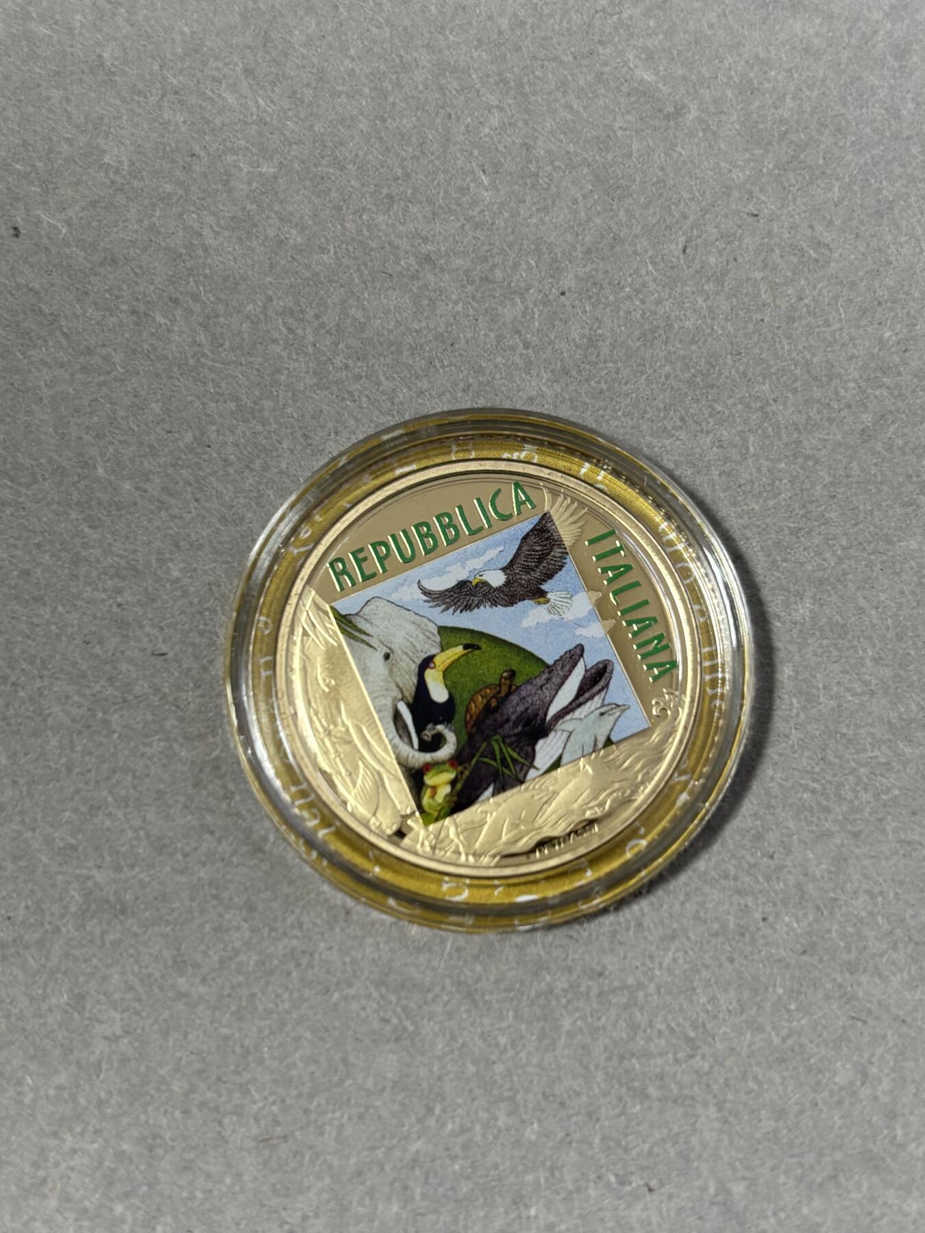 第185期拍卖 卡装意大利2022年动物园系列夜光捷豹精制纪念币