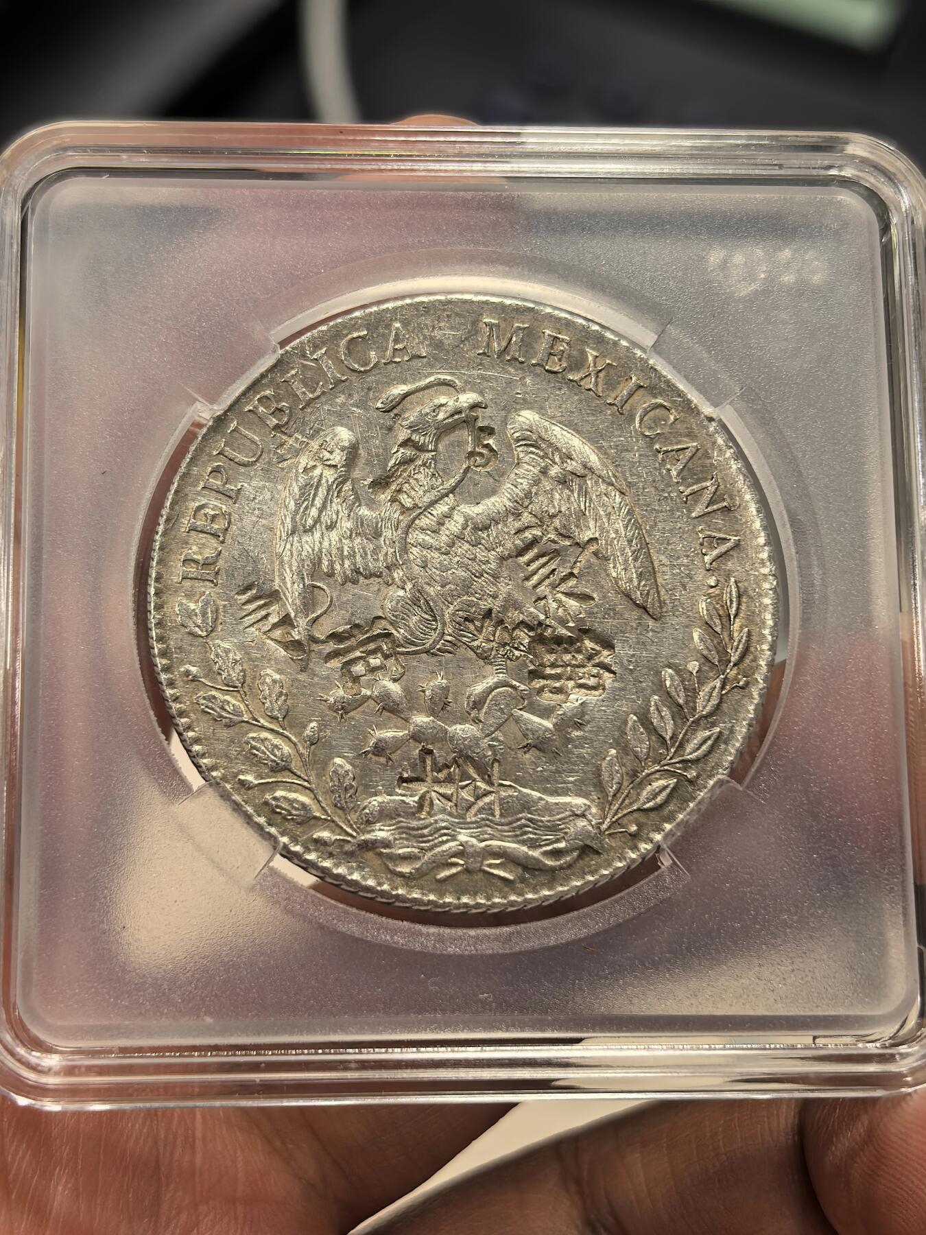 博洋堂世界钱币拍卖第151期（全场包邮） 墨西哥鹰洋MO 1897，近未流通底板，带清晰字戳