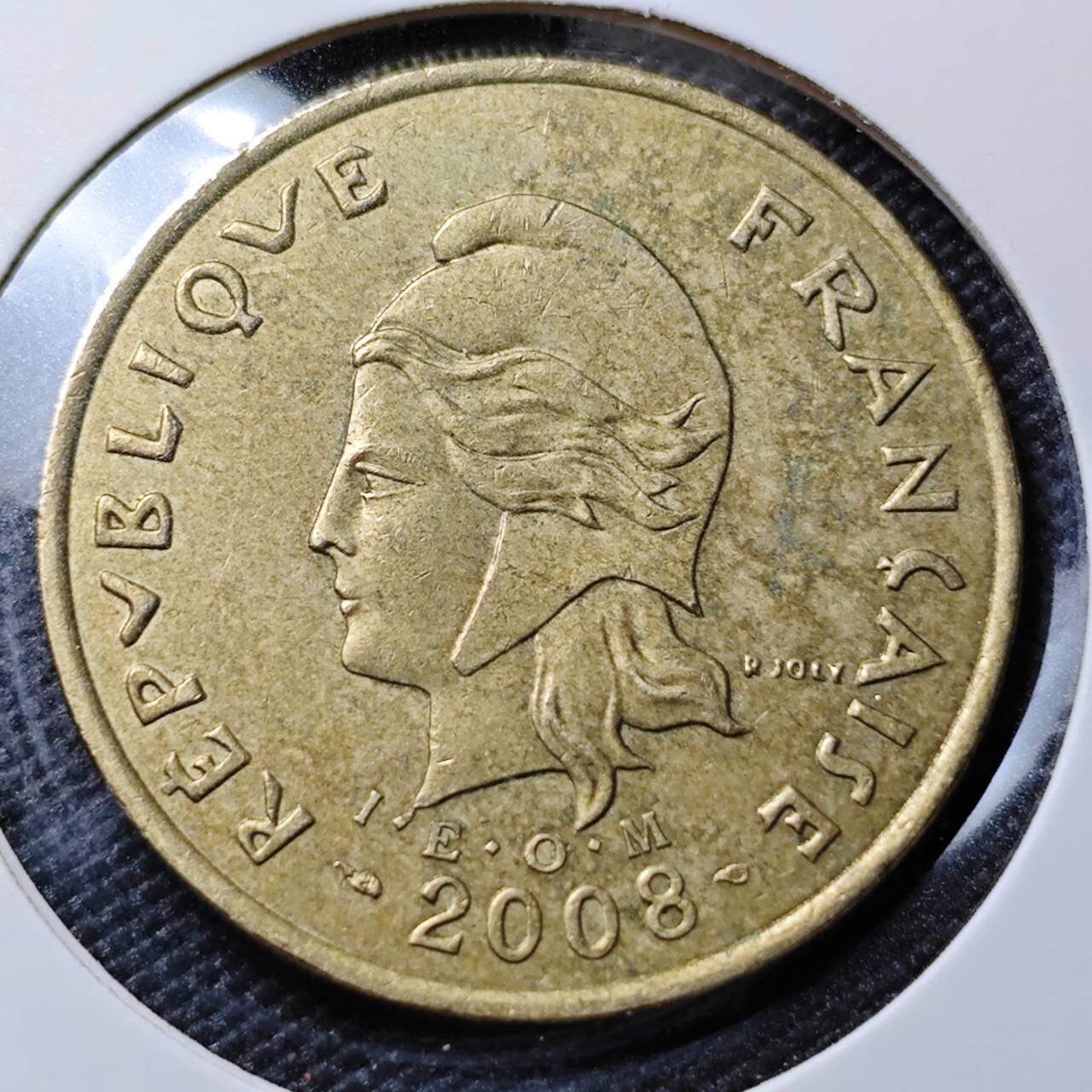 KK钱币收藏小铺 第378期  2月预留时间 周末发货  2008法属新喀里多尼亚100法郎