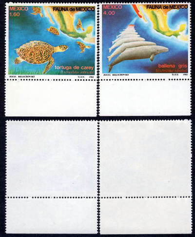 洪涛臻品批发群 精选邮票限时拍卖第1200期  - 墨西哥1982 海洋动物 顺边新全 全品【2017标价$3美元】