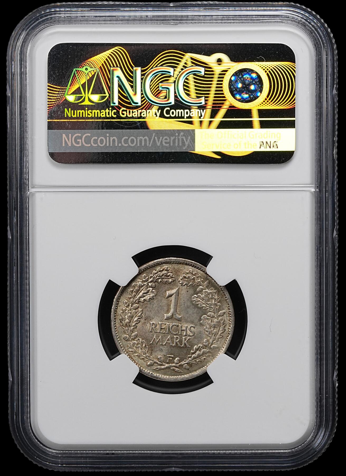 修遠堂世界钱币第九十七期 NGC MS63 1926年德国1马克银币 F厂铭