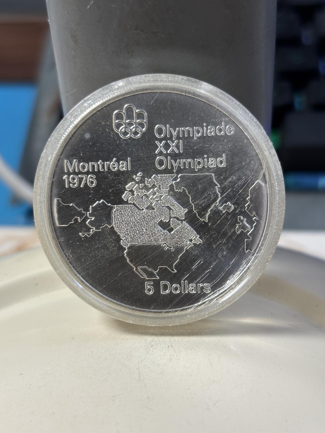 第184期拍卖 加拿大1973年发行1976年蒙特利尔奥运24.7克银币，925银银价317