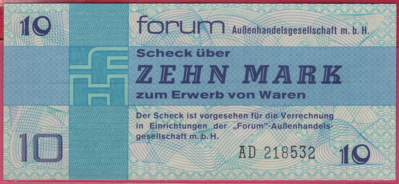 德国(东德 民主德国)1979年10马克 外汇券 P-FX4 无47 实物图 UNC