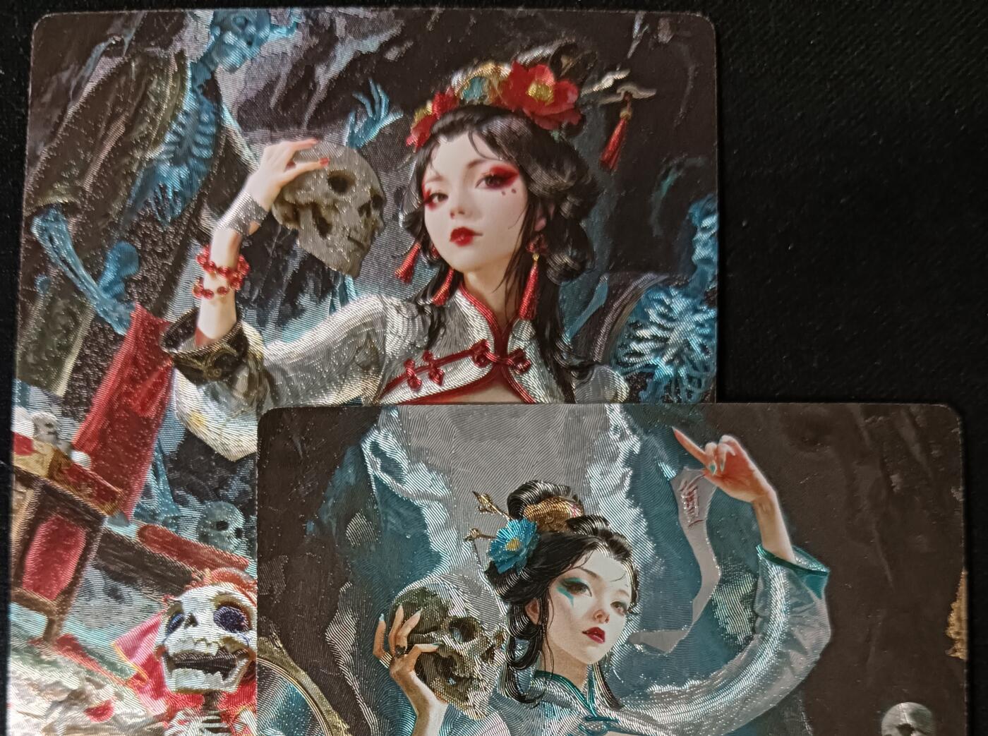 花开卡拍第53期（12月28号周日截拍，品控勿拍!!!拍品不寄存，运费5元，自制卡难免瑕疵，可能存在轻微撞角爆边等出厂瑕疵，品控介意勿拍！） 奇点卡牌 澜釉子灵魅仙踪 白晶晶原色+异画原色一对