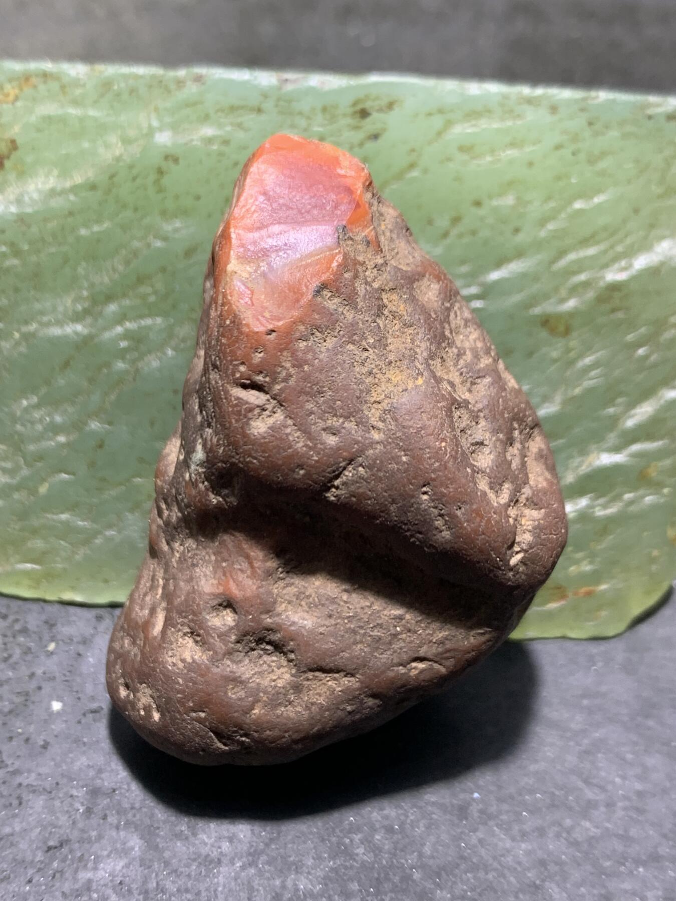 精美川料铁红皮开窗料紫罗兰南红玛瑙原石一颗