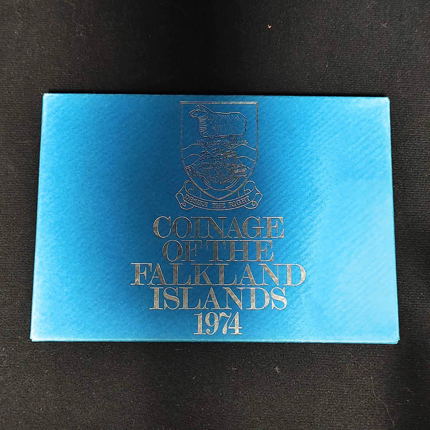 【全场包邮】纯粹捡漏拍485场（免费代拍第22场） 福克兰群岛1974年官方发行皇家厂经典信封装精制套币-PS1