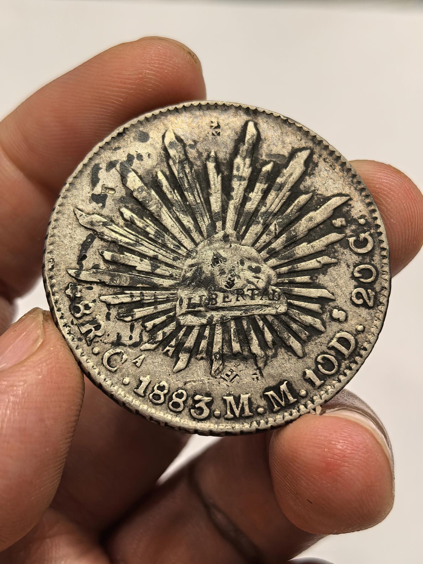 博洋堂世界钱币拍卖第151期（全场包邮） 墨西哥花边鹰洋1883CA MM 双面墨 福