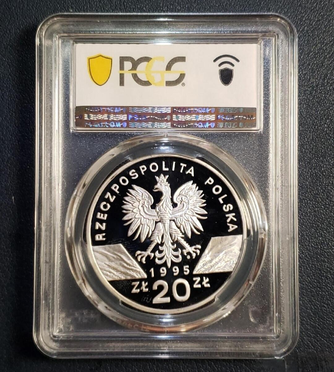 1995年波兰动物～欧洲鲶鱼20兹罗提精制银币