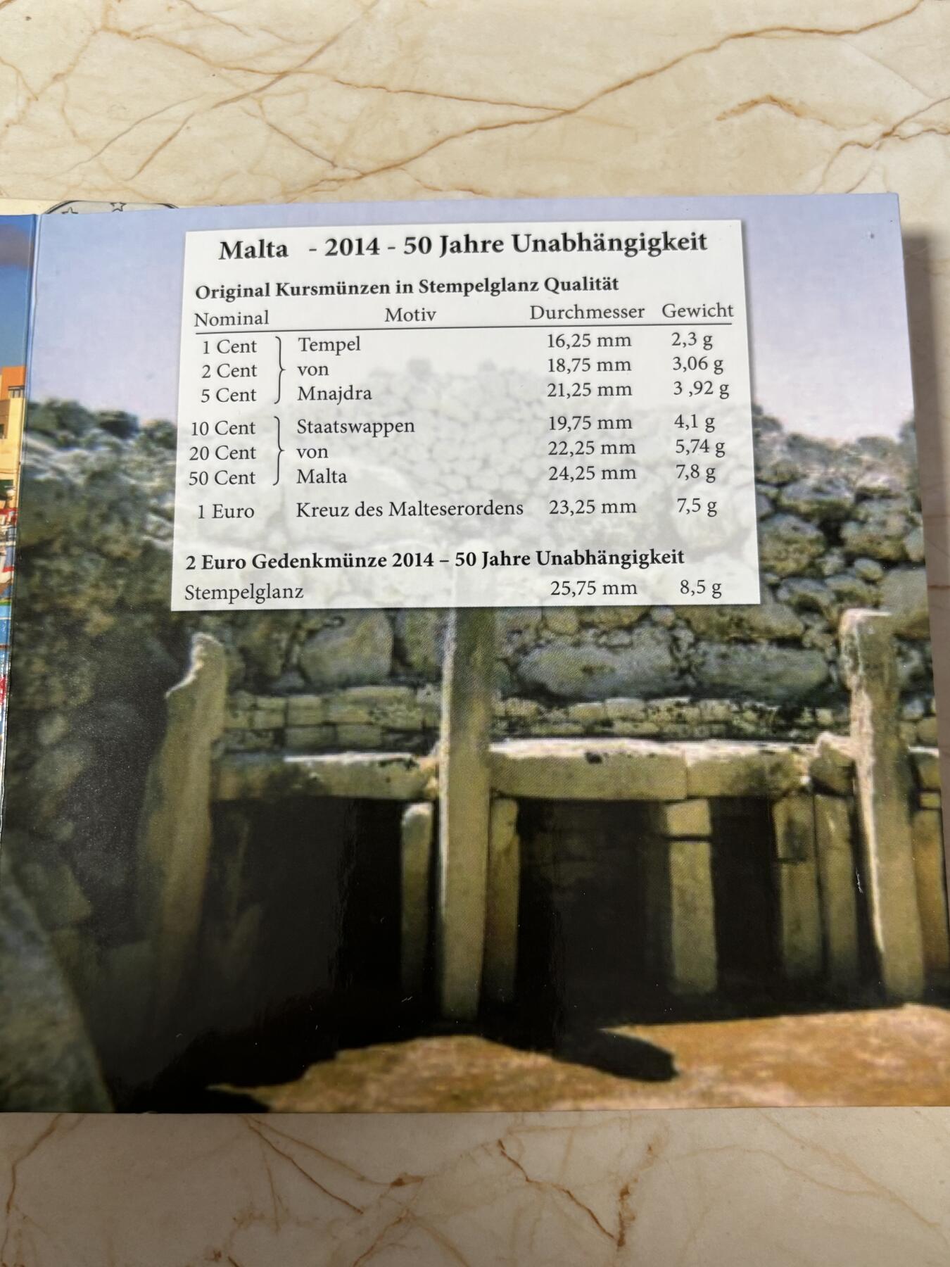 第185期拍卖 卡装马耳他2014年国家恢复行使主权50周年8枚纪念币套装