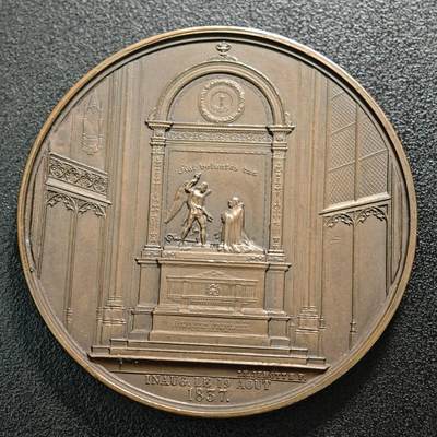 【德藏】世界币章拍卖第157期（拍品征集中~欢迎藏友联系） - 1831年 比利时海军上将康斯坦特逝世纪念大铜章 设计立体感极强 直径约：59.9mm；重约：100g