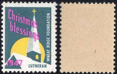 洪涛臻品批发群 精选邮票限时拍卖第1195期  - 美国圣诞节封缄票1947年 屋顶烟囱与月亮  原胶好品