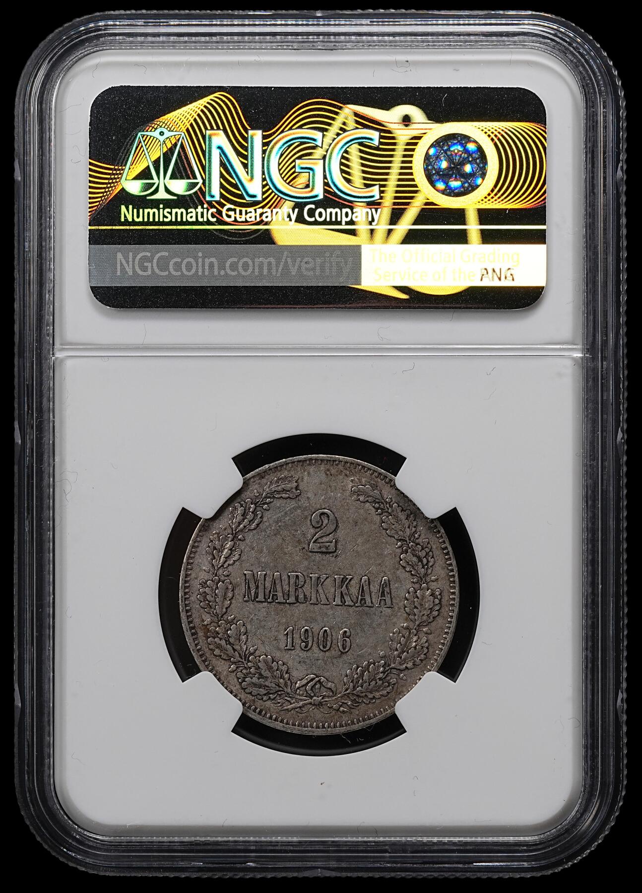 修遠堂世界钱币第九十七期 NGC AU55 1906年芬兰2马克银币 好品少见