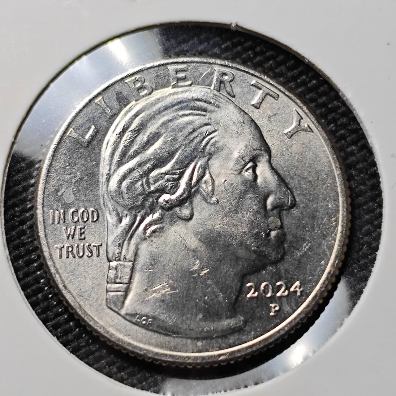 KK钱币收藏小铺 第378期  2月预留时间 周末发货  2024美国25分纪念币 好品