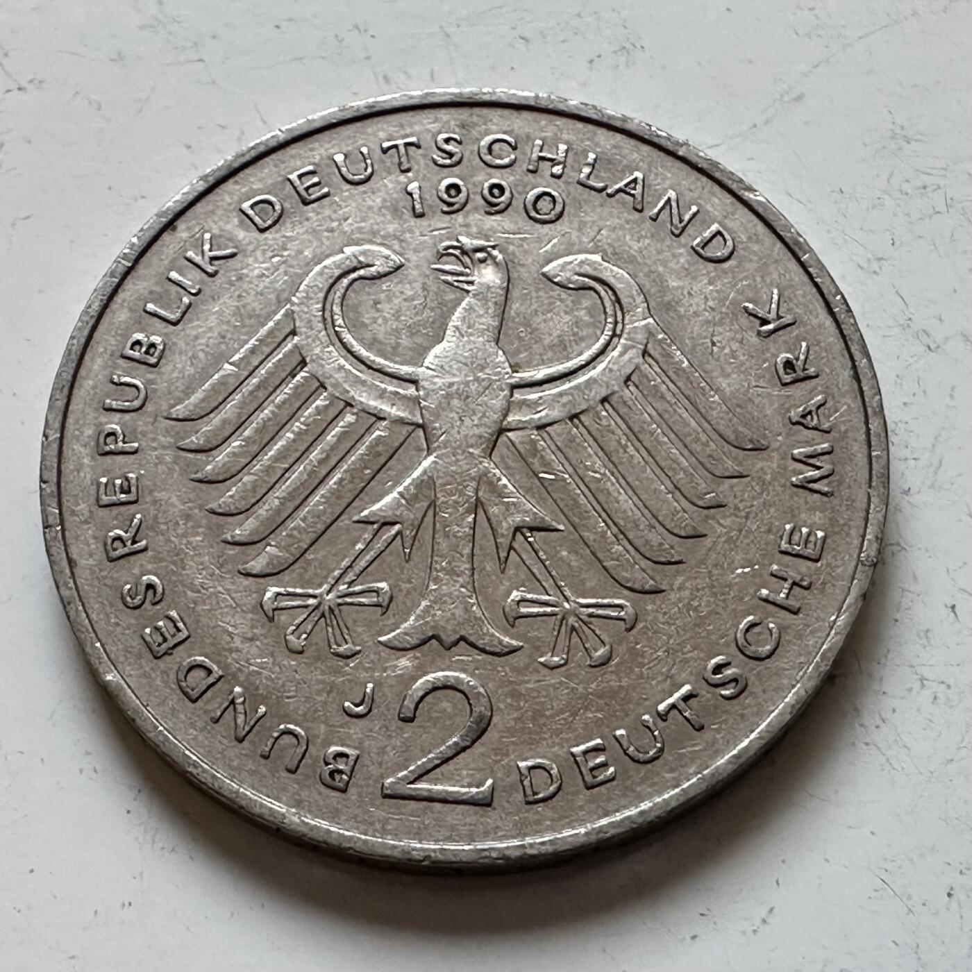 🌹外币初藏🌹🐯2025年第140场  每周二四六晚8️⃣点 接代拍 德国1990年J版 2马克 舒马赫