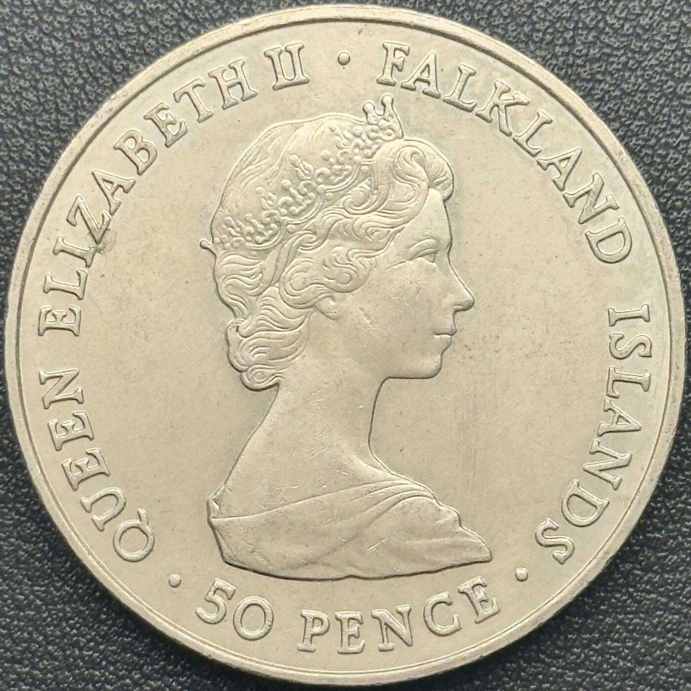 ＜小葵钱铺＞第67期·克朗币·银币场·满200包邮，不寄存·12月15日发货 福克兰群岛1982年战争解放50便士克朗型纪念币