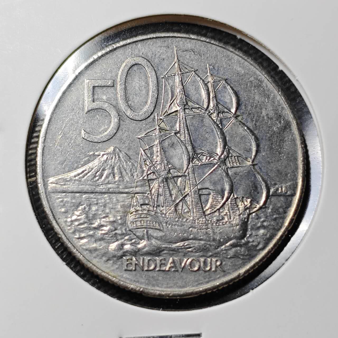 KK钱币收藏小铺 第379期  2月预留时间 周末发货  1984新西兰浅雕版 加拿大代铸50分