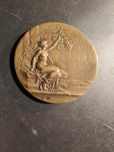 老王徽章第169期 - 法国国防部勤务总监（1928年）阿尔伯特·加尔塔尔德将军大铜章     直径51mm.     重量54.3g.    大师皮列作品