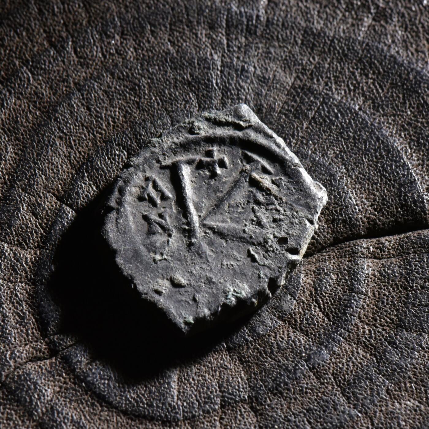 【良泉】【元旦直播场】1月1日晚19.30点开拍！208组西方古代钱币、日本朝鲜花钱 公元571年 【拜占庭】十字标，查士丁二世和皇后索菲亚（在位第7年）20努米，铜币，5.43克