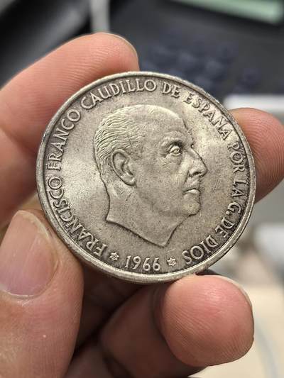 博洋堂世界钱币拍卖第151期（全场包邮） - 1966年西班牙王国佛朗哥独裁时期100比塞塔大银币