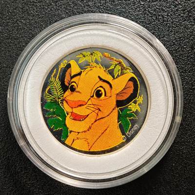 【德藏】世界币章拍卖第157期（拍品征集中~欢迎藏友联系） - 现代 迪士尼经典动画狮子王彩色精制纪念银章 999银 直径约：30mm；重约：8.5g