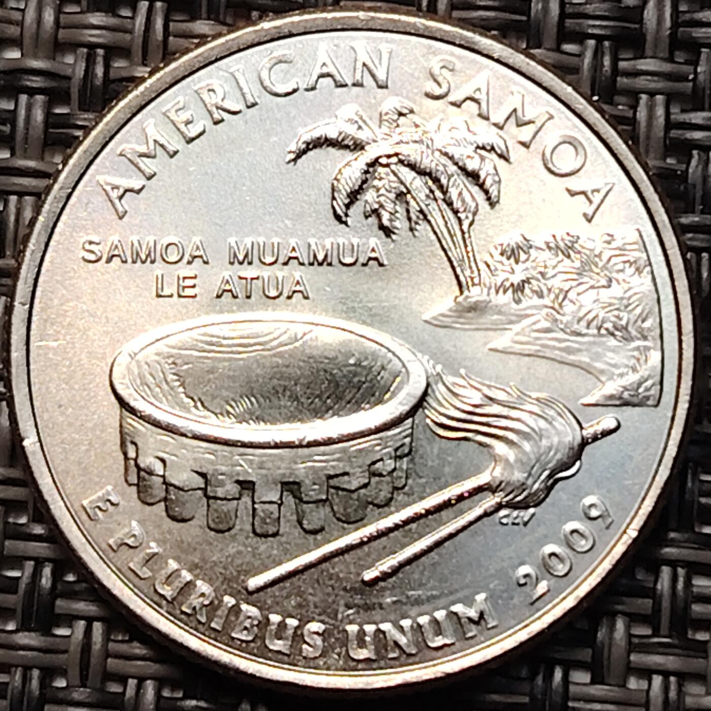 布加迪🐬～世界钱币(上海)🌾第 264 期 /  各国套币和散币 美国🇺🇸 2009年 25分 六个特区～美属萨摩亚岛