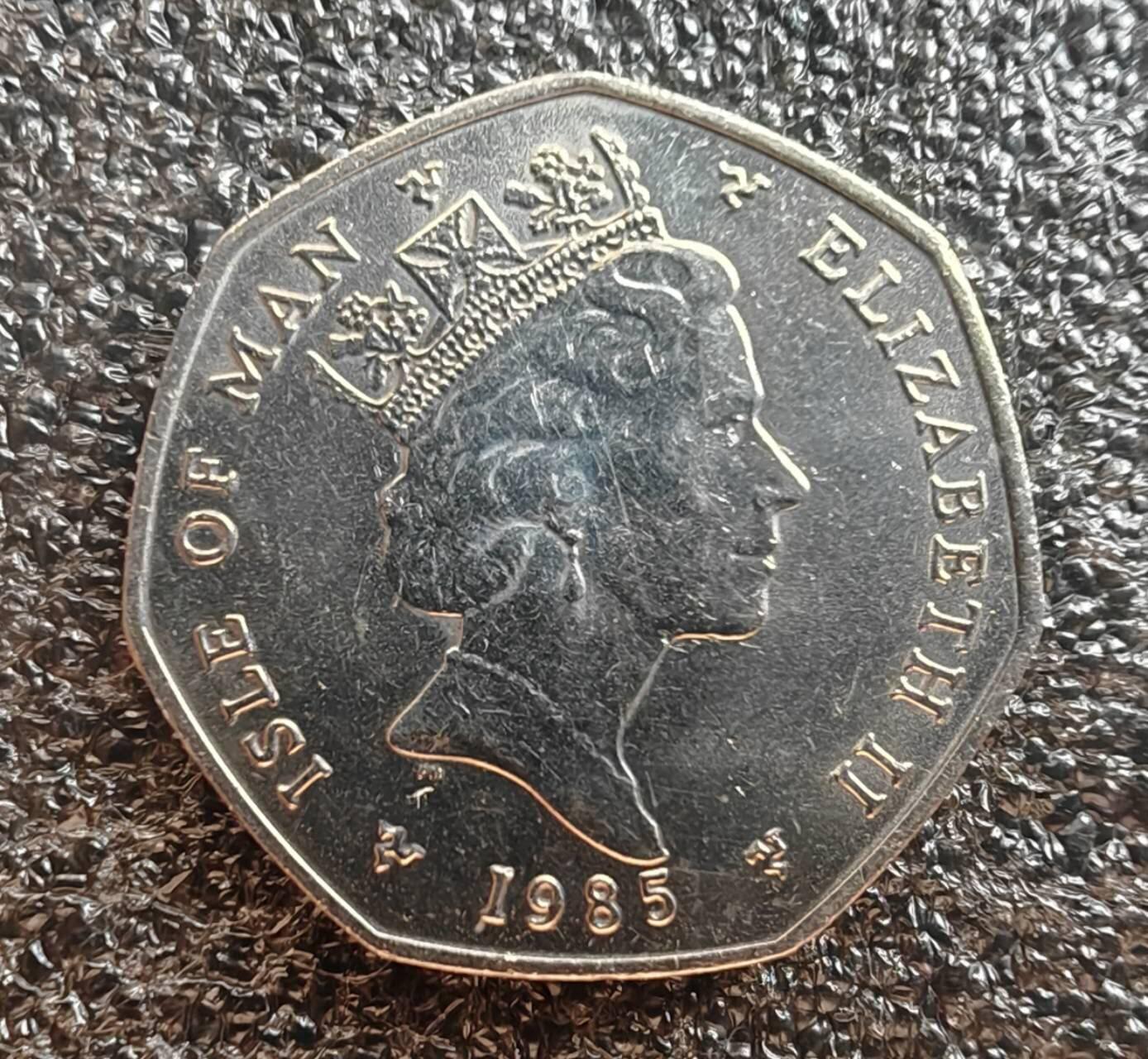 马恩岛硬币 1985年50便士圣诞纪念币