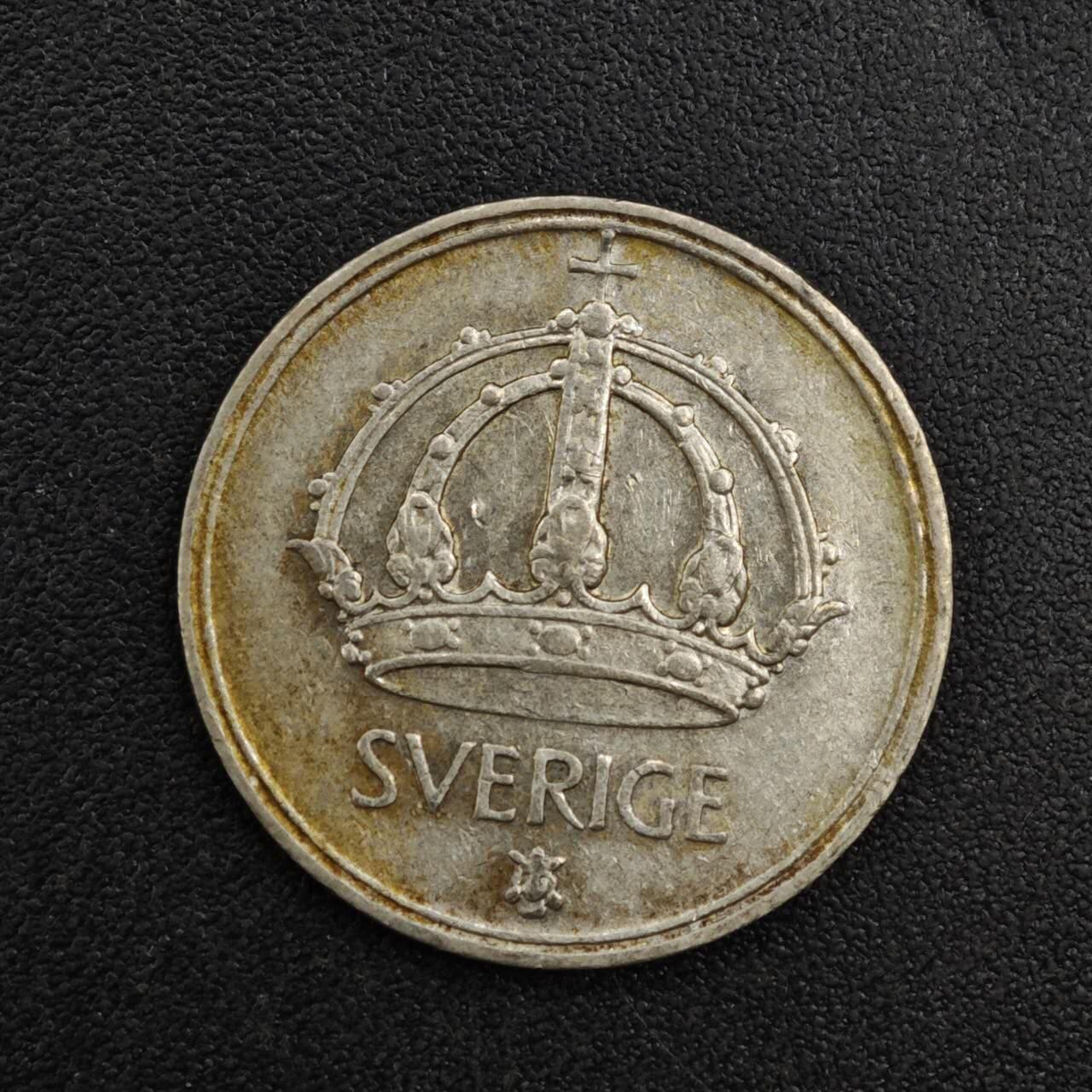【淘币小摊】实时拍第八百二十五拍   散币场   满百包邮可预留二周 每周一统一发货   瑞典1943年25欧尔银币
