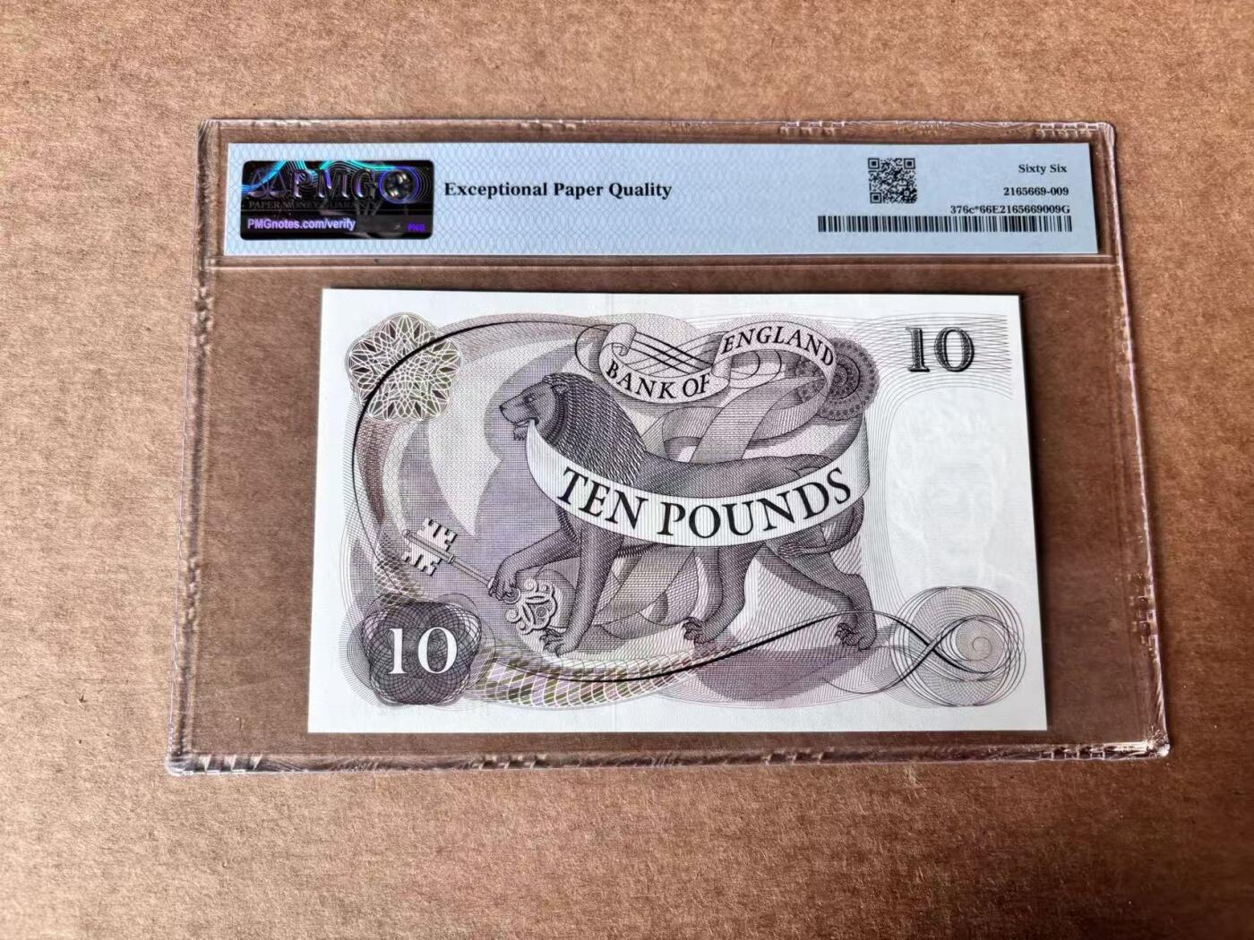 【Blue Auction】世界纸币精拍第761期——18级TOP拍卖/信誉/品质/专业/高效💫 【补号无47】英国 C序列 1970-75年10镑 PMG66EPQ 