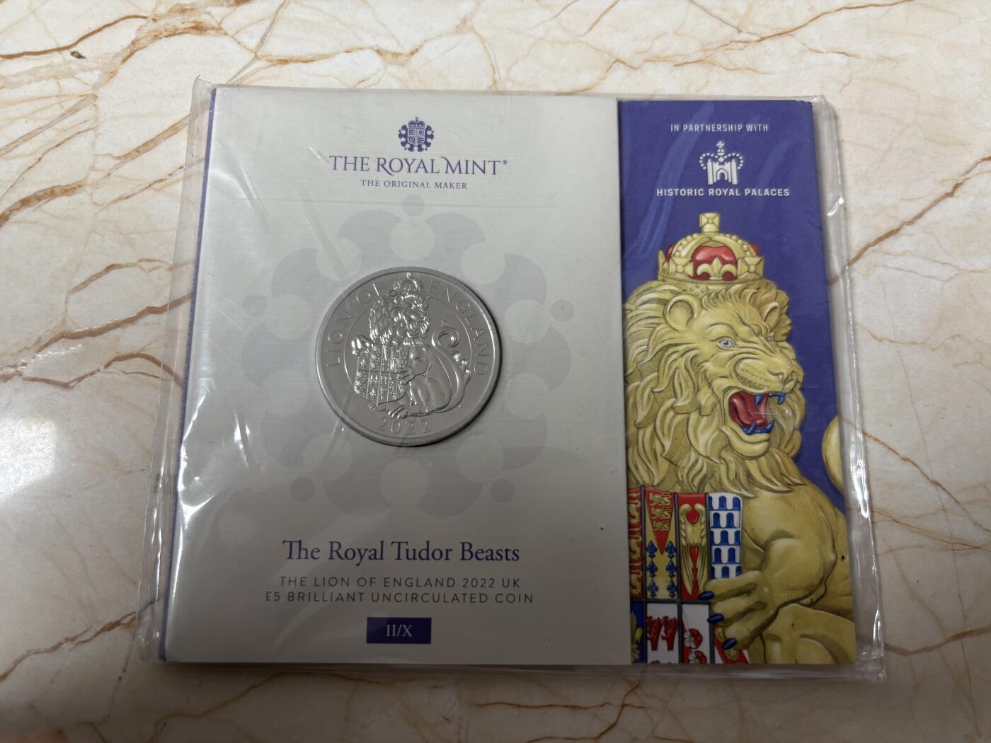 第185期拍卖 卡册英国2022年纹章皇家兽系列雄狮铜镍合金纪念币