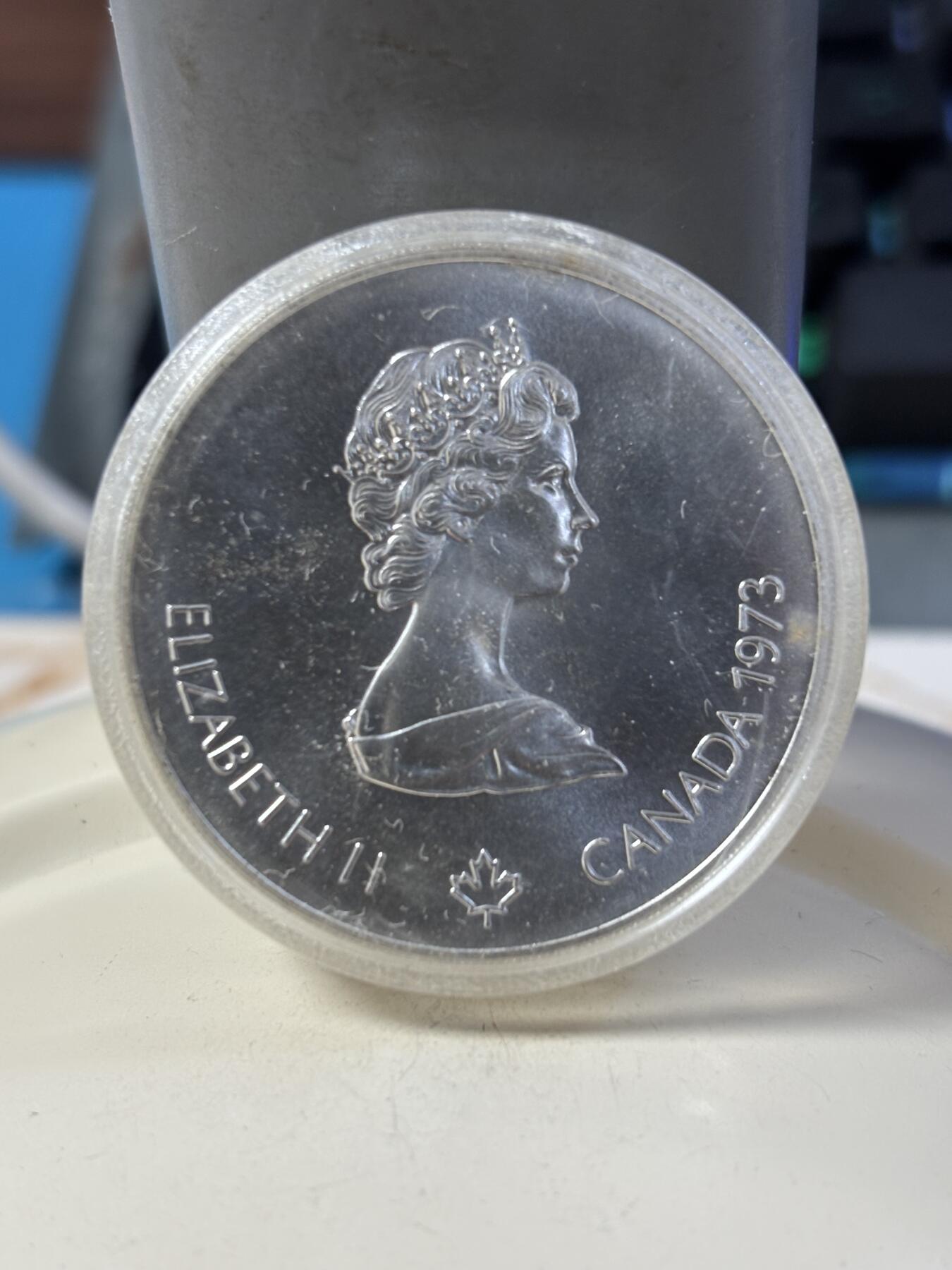 第184期拍卖 加拿大1973年发行1976年蒙特利尔奥运24.7克银币，925银银价317