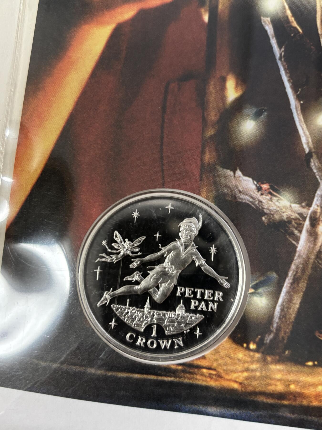 第185期拍卖 直布罗陀2002年《彼得·潘》小飞侠纪念银币首日封，925银，28.28克【银价378】