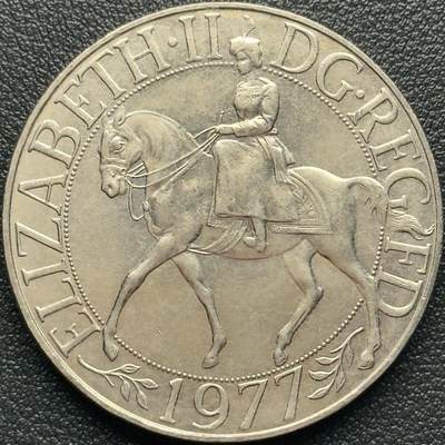＜小葵钱铺＞第67期·克朗币·银币场·满200包邮，不寄存·12月15日发货 - 英国1977年伊丽莎白二世女王登基25周年25便士克朗型纪念币
