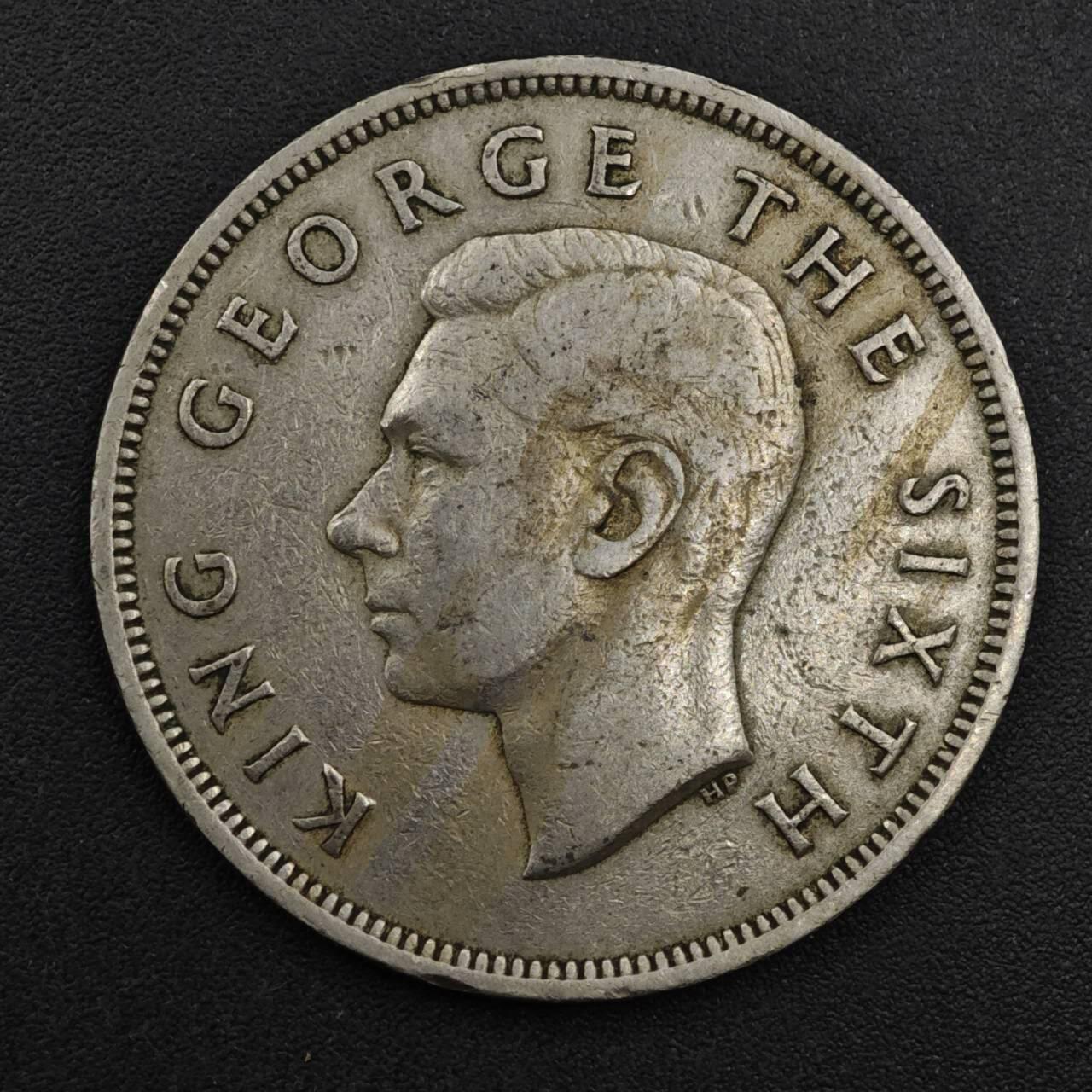 【淘币小摊】实时拍第八百二十五拍   散币场   满百包邮可预留二周 每周一统一发货   新西兰1948年乔治六世半克朗镍币