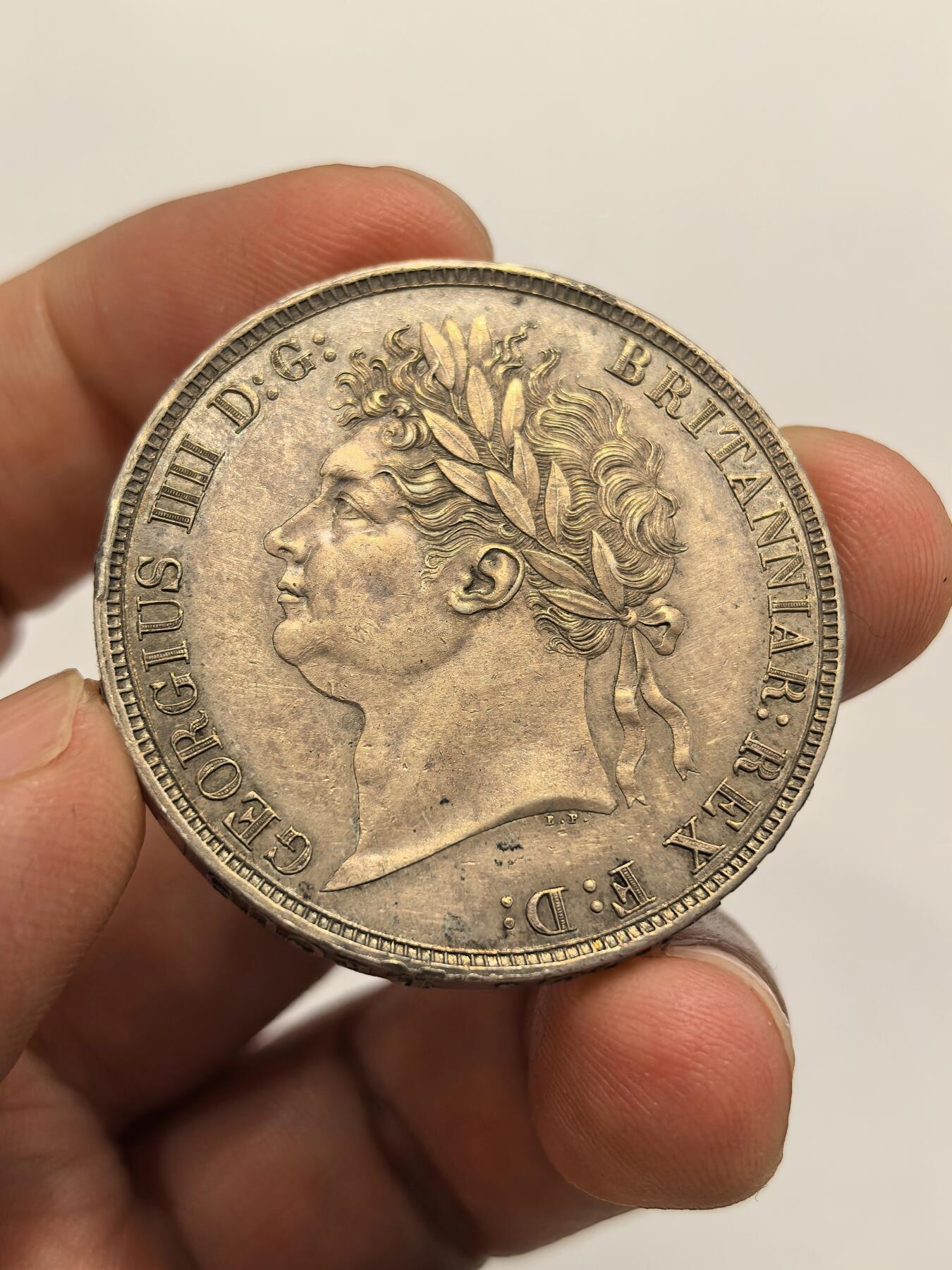 博洋堂世界钱币拍卖第151期（全场包邮） 英国1822年乔治四世马剑银币 AU打底-UNC的状态 非常难找了