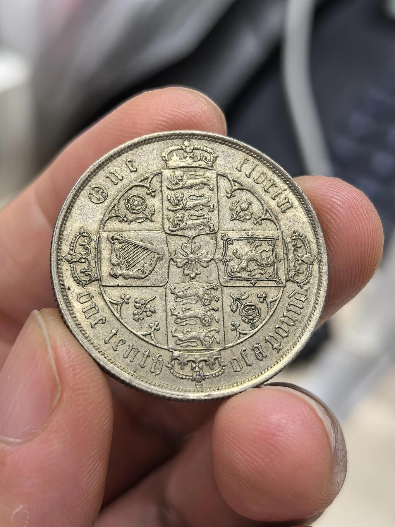 博洋堂世界钱币拍卖第151期（全场包邮） 英国1885年维多利亚哥特弗洛林，AU状态好品