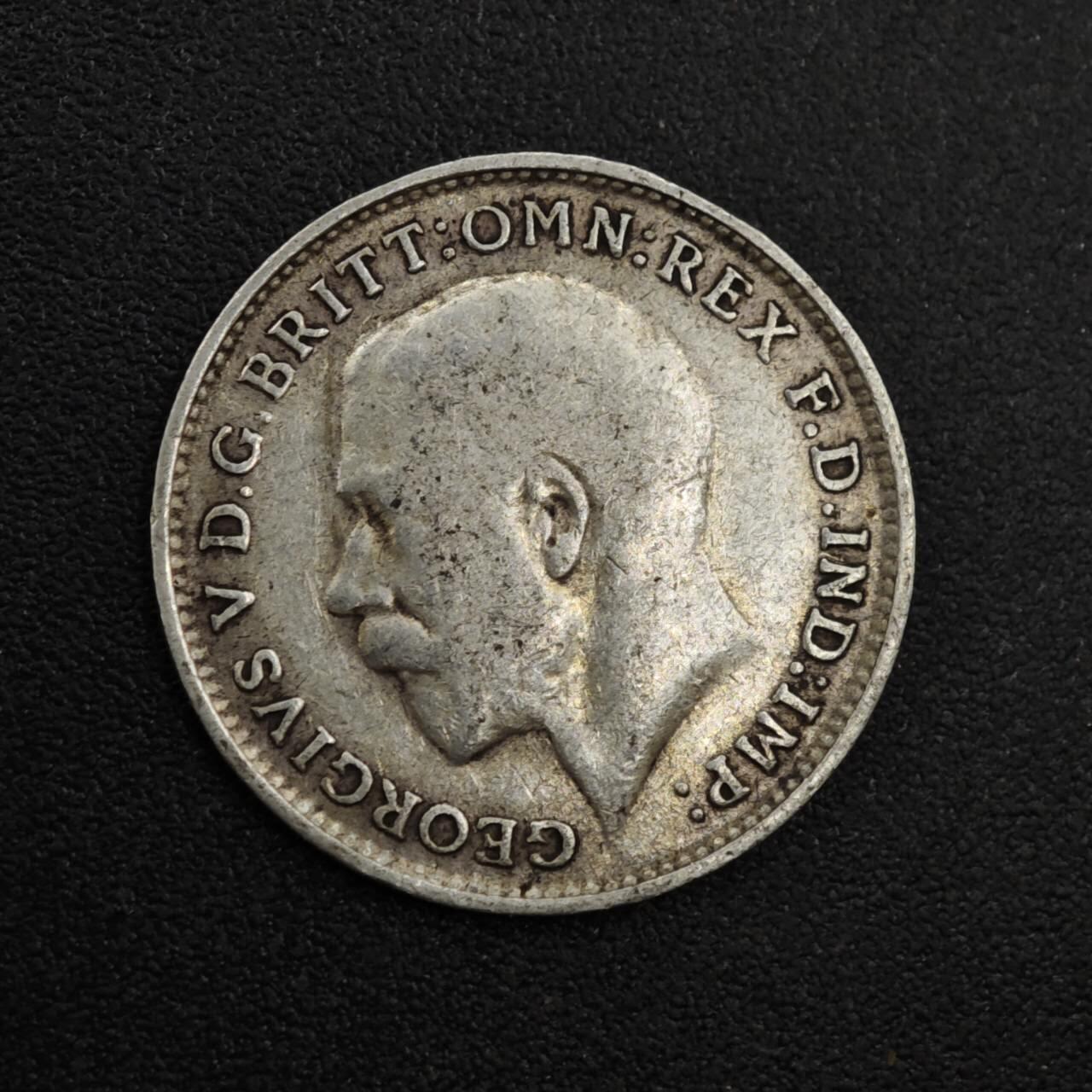 【淘币小摊】实时拍第八百二十五拍   散币场   满百包邮可预留二周 每周一统一发货   英国1919年乔治五世3便士银币