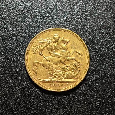 【德藏】世界币章拍卖第157期（拍品征集中~欢迎藏友联系） - 1896年 英国索维林金币 917金 原味状态 直径约：21.9mm；重约：8g