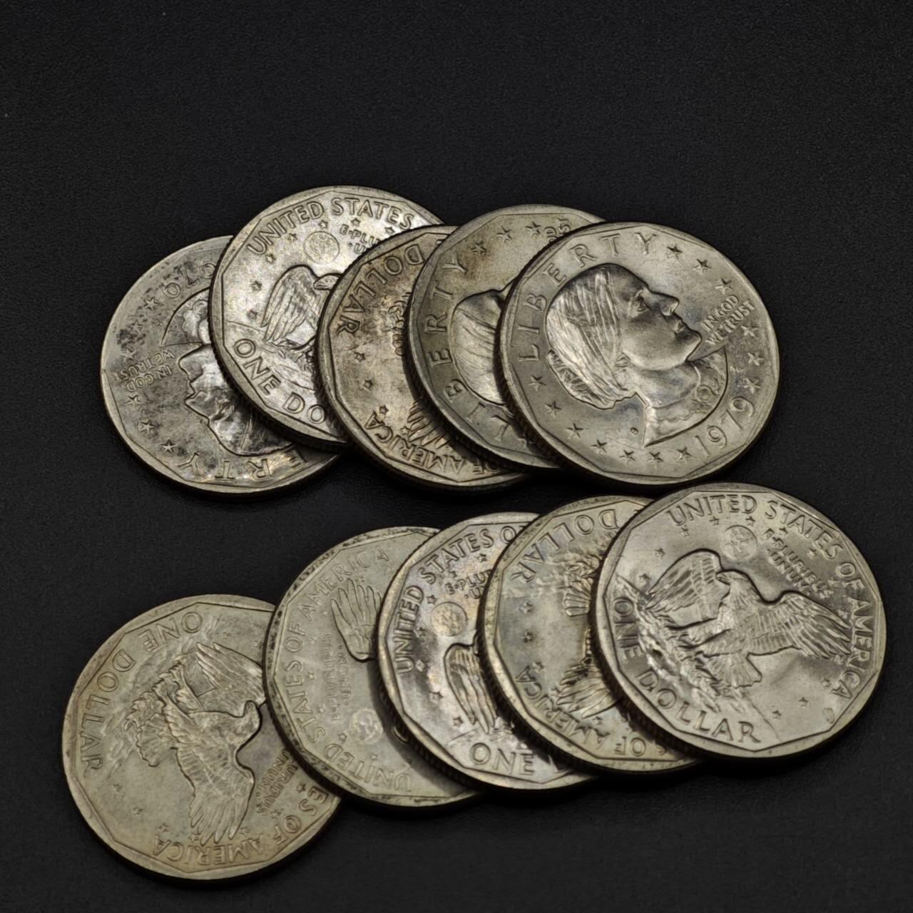 【淘币小摊】实时拍第八百二十五拍   散币场   满百包邮可预留二周 每周一统一发货   美国1979年苏珊美元10枚