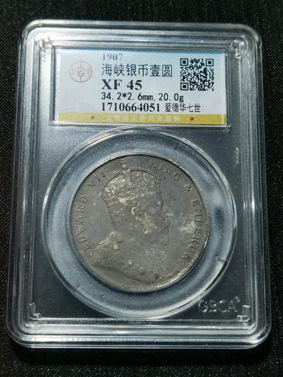 天下钱庄专场欢迎参拍 - 爱德华七世海峡一元银币