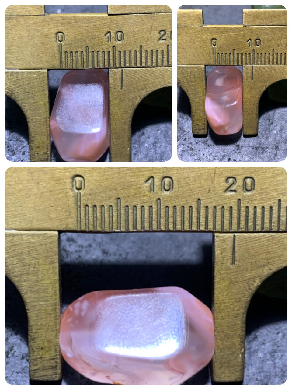 川料南红玛瑙荔枝冻飘红通货随形四棱珠一颗！
