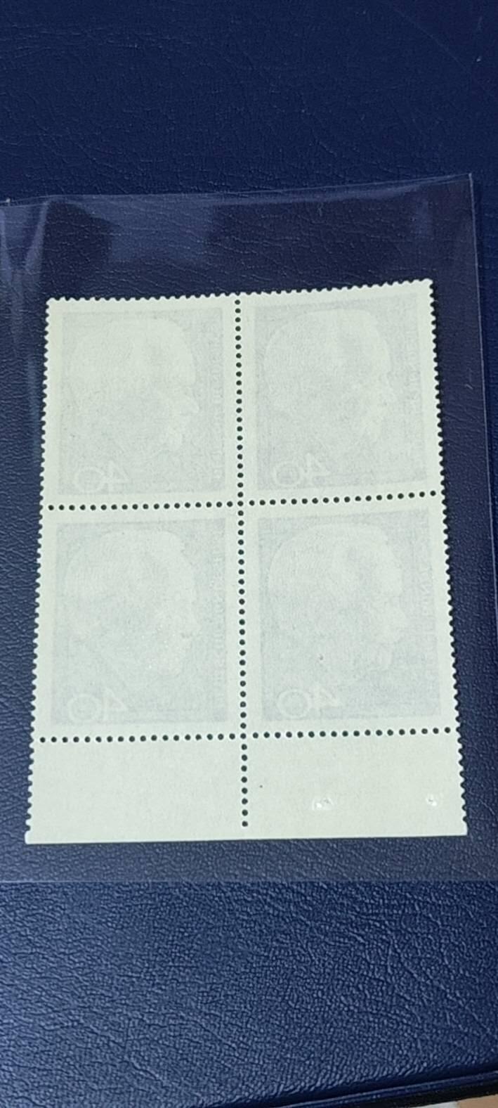 德国邮票专场，都是四方联 德国邮票四方联，1964年发行，吕布克再次当选联邦德国总统，品相如图
