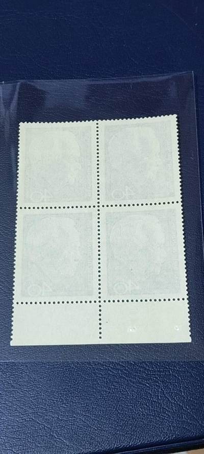 德国邮票专场，都是四方联 德国邮票四方联，1964年发行，吕布克再次当选联邦德国总统，品相如图