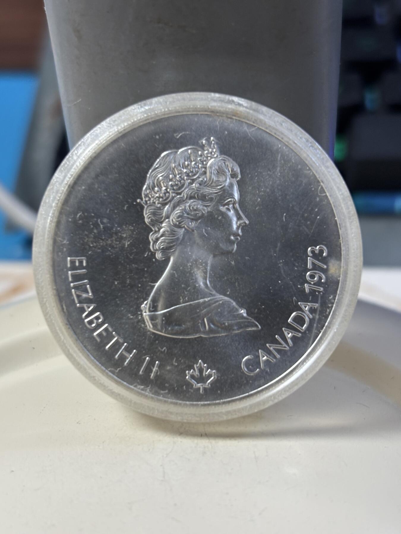 第184期拍卖 加拿大1973年发行1976年蒙特利尔奥运24.7克银币，925银银价317