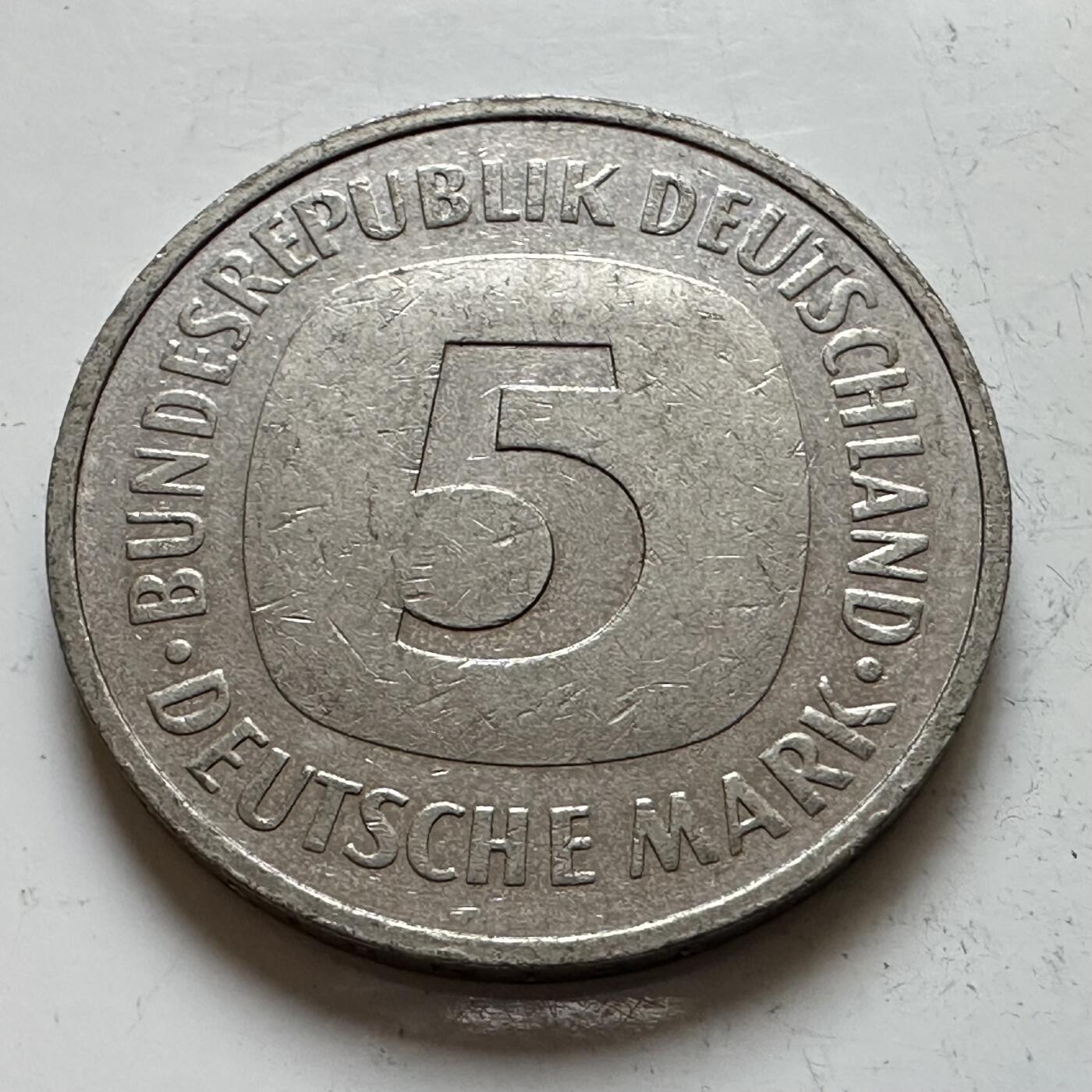 🌹外币初藏🌹🐯2025年第140场  每周二四六晚8️⃣点 接代拍 德国1989年F版5马克