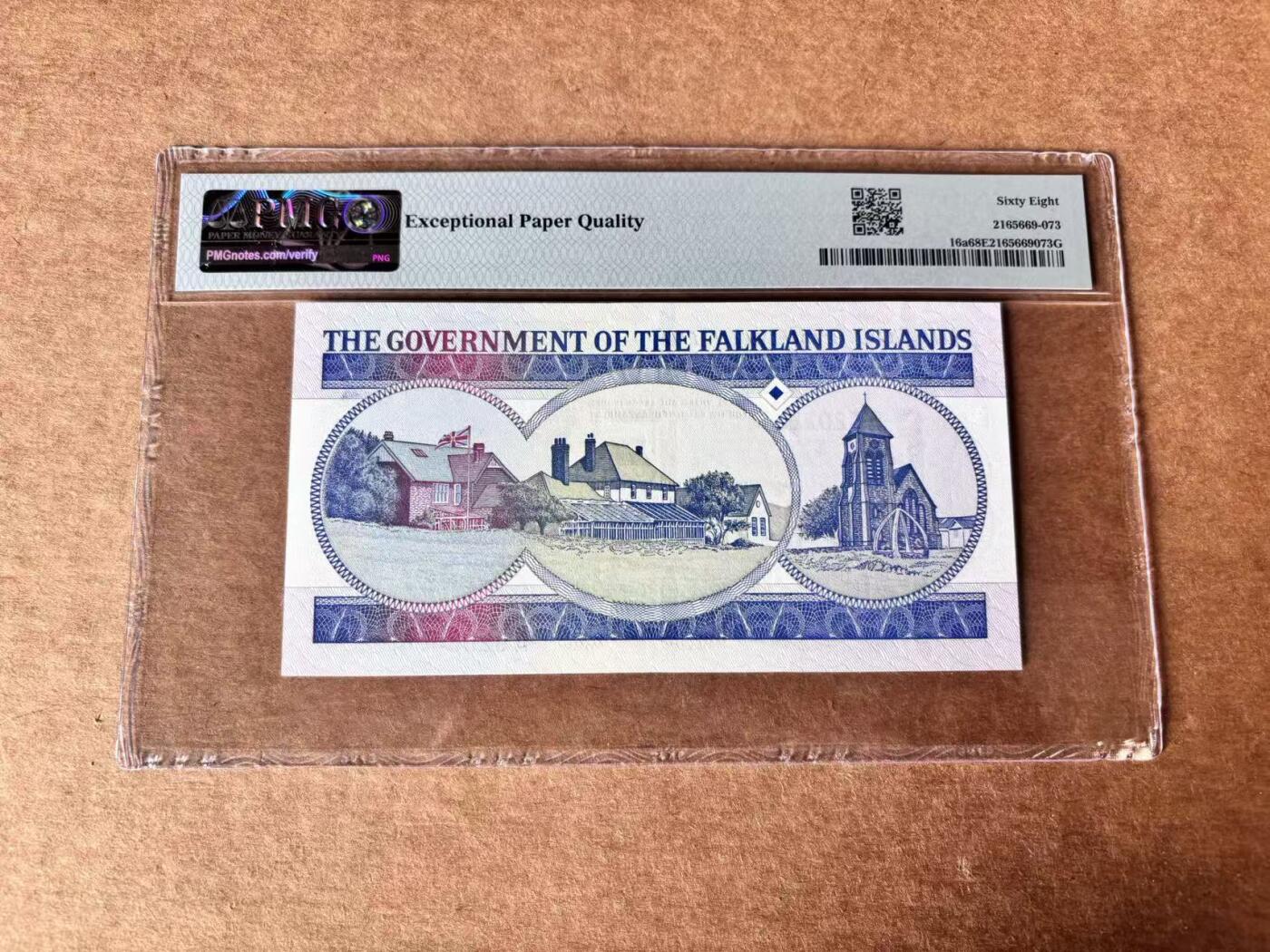 【Blue Auction】世界纸币精拍第761期——18级TOP拍卖/信誉/品质/专业/高效💫 【A冠无47】福克兰群岛 1990年50镑 PMG68EPQ 高分