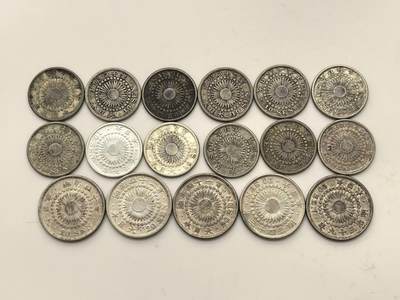 博洋堂世界钱币拍卖第151期（全场包邮） - 日本明治大正时期旭日十钱、二十钱银币一组17枚