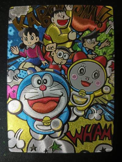 花开卡拍第53期（12月28号周日截拍，品控勿拍!!!拍品不寄存，运费5元，自制卡难免瑕疵，可能存在轻微撞角爆边等出厂瑕疵，品控介意勿拍！） - 奇点卡牌 哆啦A梦 粗闪